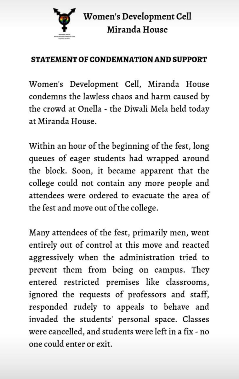 Harassment At Miranda House During Fest Youth Ki Awaaz